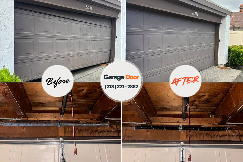 Before and after: garage door repair Greenville, NY